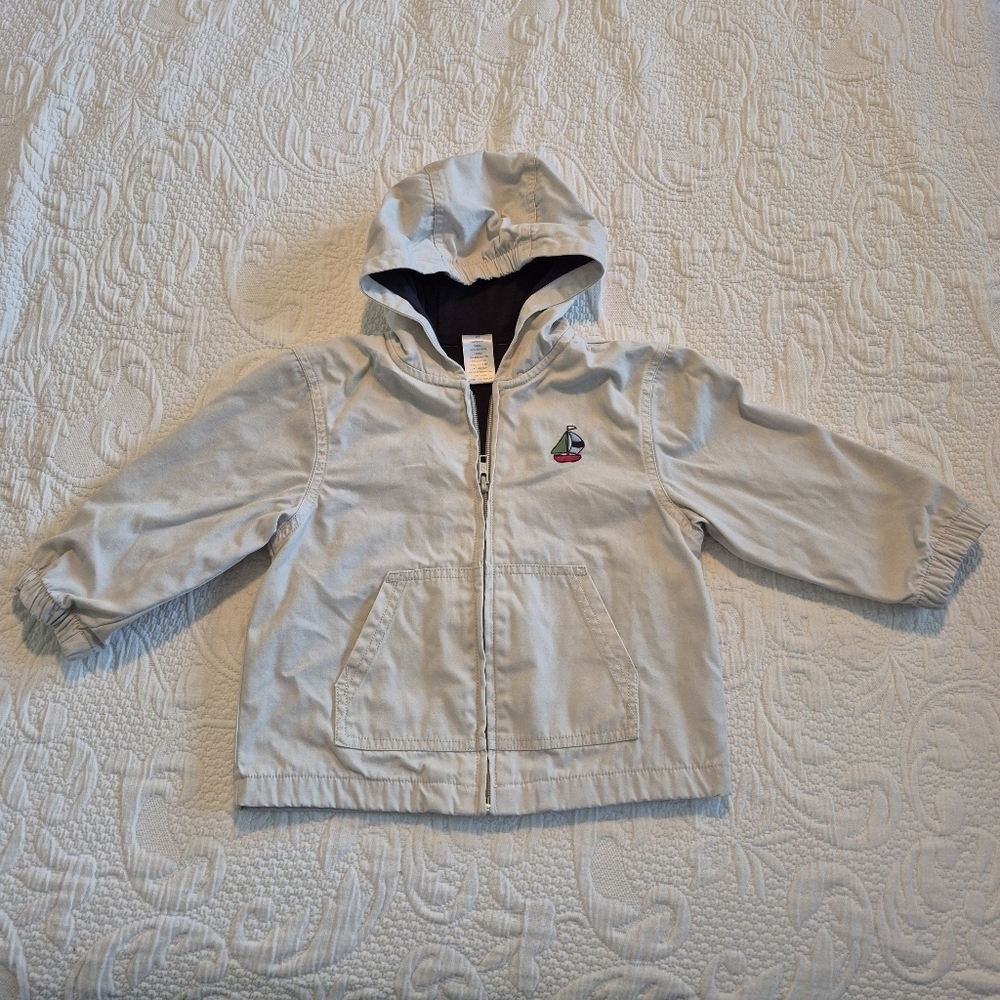 Gymboree boys size 2T jacket Sailing Club Line 2006 hood attach embroidered VGUC